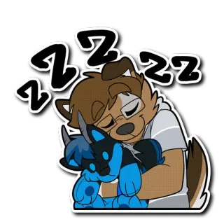 😴 c620fa08 Zzzz śpiący, pies, futrzasty, słodki, kreskówka, zzz, zmęczony telegram sticker