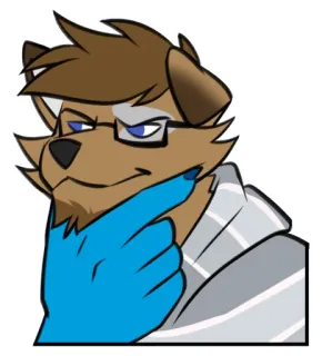 🤔 c9263e65 antropomorficzny, pies, myślenie, postać, okulary, futrzak telegram sticker