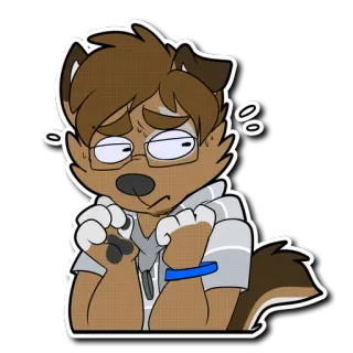 😰 d2437d46 Furry, Pies, Kreskówka, Antropomorficzny, Postać, Naklejka telegram sticker