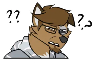 ⁉️ d8cd075c ?? pytanie, futrzak, zmieszany, kreskówka, zwierzę, ilustracja telegram sticker