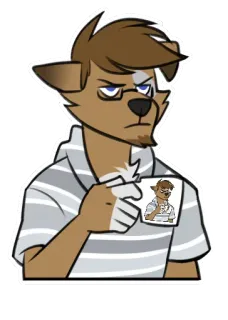 ☕️ d98f0f60 pies, futrzak, antropomorficzny, kreskówka, postać, okulary telegram sticker