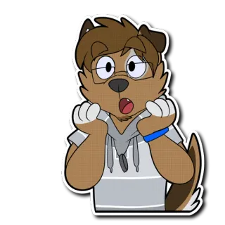 😮 dac435ac Kreskówka, Pies, Antropomorficzny, Słodki, Animacja, Naklejka telegram sticker
