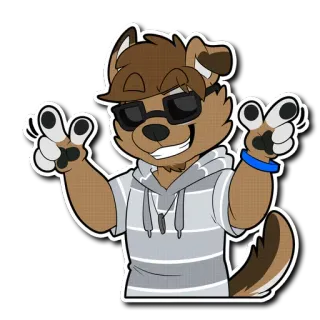 😎 dd69ba28 pies, futrzak, antropomorficzny, zwierzę, kreskówka, fajny, okulary przeciwsłoneczne telegram sticker