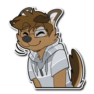 😄 dea577f5 pies, futrzak, antropomorficzny, zwierzę, postać, kreskówka, okulary telegram sticker