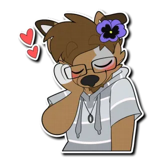😌 e0c2e0dd Antro, Furry, Pies, Słodki, Serca, Kwiat telegram sticker