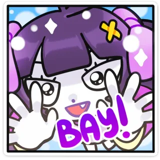 🌟 b6b31b82 BAY! Dessin animé, Mignon, Kawaii, Personnage, Animé, Salutation whatsapp sticker