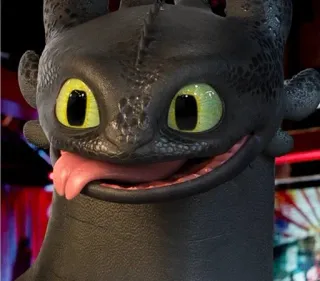 🌟 8dd4dd55 Toothless How to Train Your Dragon Drache, Cartoon, Tier, Zahnlos, niedlich, lustig, Aufkleber telegram sticker