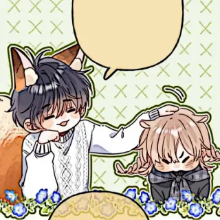 📼 807d1a76 Anime, Desenho animado, Fofo, Kawaii, Chibi, Rapaz raposa, Acariciar telegram sticker