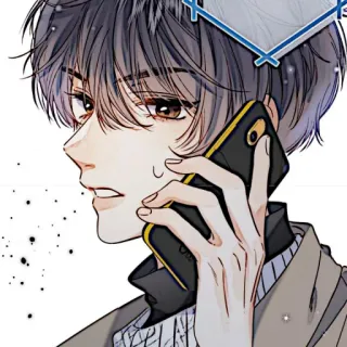 📼 e4cd1696 Anime, Mangá, Personagem, Telefone, Chamada, Preocupado telegram sticker
