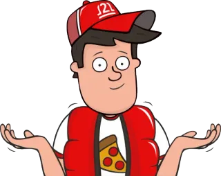 😕 3c0909a2 J21 pizza, dostawa, kreskówka, jedzenie, ilustracja, postać telegram sticker