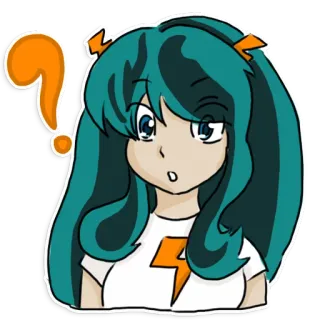 ❓ 9e0ae122 动漫, 问号, 女孩, 卡通, 角色, 插画 telegram sticker