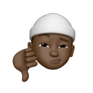 👎 f34d4e65 Emoji, Pollice verso, Non mi piace, Disapprovazione, Triste, Cappello, Uomo telegram sticker