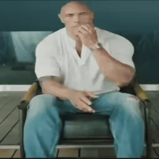 😐 777baa9c Dwayne Johnson homem, ator, celebridade, The Rock, Dwayne Johnson, sentado telegram sticker