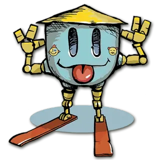 😜 524f215d robot, kreskówka, postać, ilustracja telegram sticker
