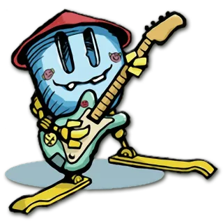 🎸 8881da77 Kreskówka, Postać, Gitara, Muzyka, Słodkie, Maskotka, Zabawa telegram sticker