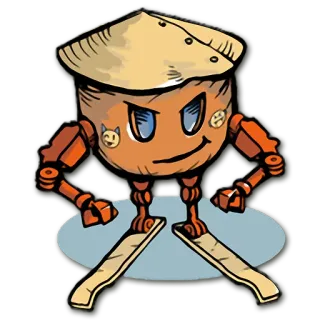 😡 aab30bd0 robot, kreskówka, kapelusz, postać, android telegram sticker