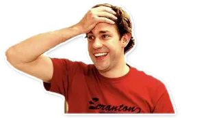 😅 7db995f7 Jim Halpert The Office Scranton comedy, tv show, office, humor, Jim Halpert telegram sticker