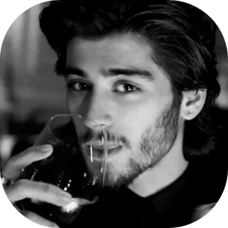 🌚 f8edc135 persona, hombre, bebiendo, blanco y negro, retrato telegram sticker