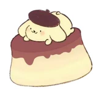 💘 17a20dee Pom Pom Purin pompompurin, sanrio, kawaii, schattig, pudding, baret telegram sticker