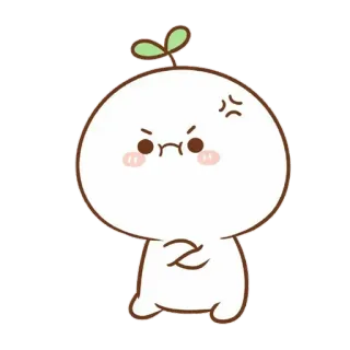 💘 4b5fe611 schattig, boos, plantenspruit, cartoon, personage, kawaii telegram sticker