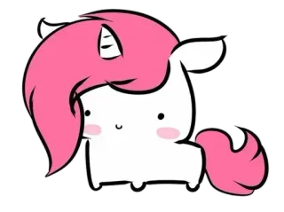 💘 585f9c80 Pony, Cartoon, Roze, Dier, Schattig, Kawaii, Cartoon telegram sticker