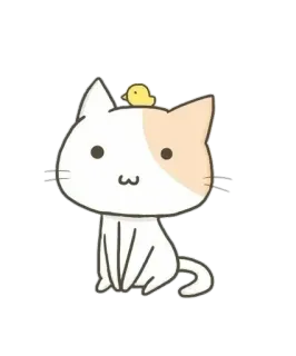 💘 5d1b1b37 kat, kitten, vogel, schattig, dier, kawaii telegram sticker