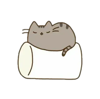 💘 98b7b322 Pusheen kat, schattig, dier, slapen, marshmallow, cartoon telegram sticker