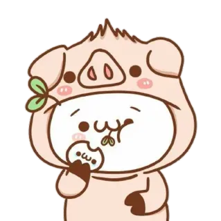 💘 c811dec7 Cartoon, Varken, Schattig, Dier, Tekening, Personage, Mascotte telegram sticker