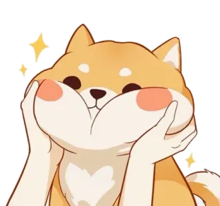 💘 deb914ed hond, shiba inu, schattig, lief, glitters, dier, kawaii telegram sticker