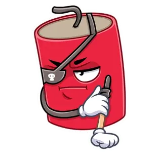 👊 0a7d5df6 Dynamit, Pirat, Bombe, Cartoon, Explosiv, Gefahr telegram sticker