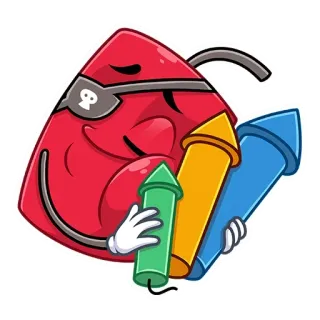 ❤️ a243db90 Feuerwerkskörper, Pirat, Cartoon, Sprengstoff, gefährlich, lustig, Unfug telegram sticker