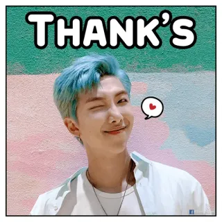 😉 6fc242d6 THANK'S dzięki, pozdrowienie, kpop, idol, mruganie, serce, słodkie, przyjazny telegram sticker