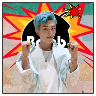 💣 91fe8883 RM Bomb Kpop, BTS, RM, Muzyka, Eksplozja, Bomba, Idol telegram sticker