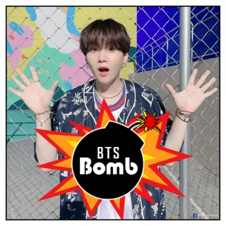 💣 a3cc19fa BTS Bomb kpop, bts, eksplozja, bomba, rozrywka, muzyka, naklejka telegram sticker