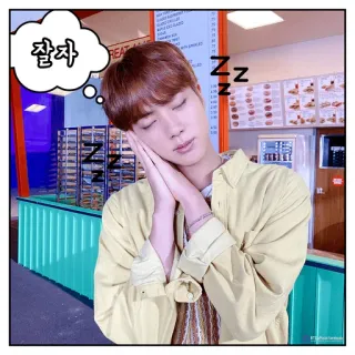 😴 cb2a1feb Jin 잘자 sen, śpiący, K-pop, Jin, Korea telegram sticker