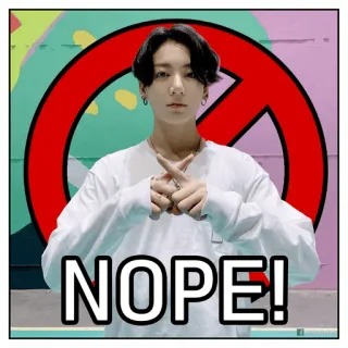 🙅‍♂ d0939402 NOPE! nie, zabronione, anuluj, kpop, mem telegram sticker