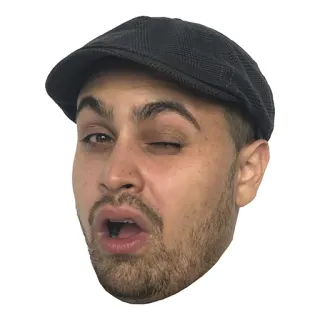 😉 bfc4d3c9 man, face, winking, hat, person, portrait telegram sticker