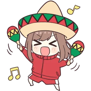 😁 057ba843 만화, 마라카스, 음악, 솜브레로, 춤 telegram sticker