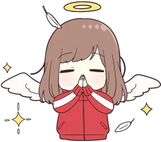 😇 d368fa07 천사, 애니메이션, 카와이, 귀여운, 치비 telegram sticker