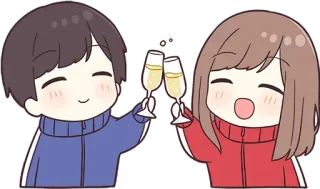 🥂 f48979bf 토스트, 건배, 축하, 귀여운, 카와이 telegram sticker