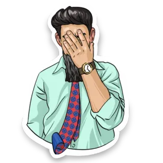 🤦‍♂️ 5ae7d408 man, facepalm, teleurstelling, kantoor, verdrietig, mislukking, zakenman telegram sticker