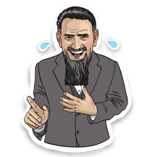 😂 bdca8bae man, baard, lachen, pak, cartoon, emotie telegram sticker