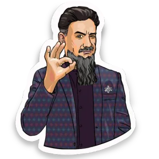 👌 cd1fe173 man, baard, ok gebaar, pak, sticker telegram sticker