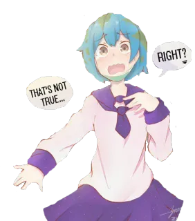 😣 43aec597 Earth-chan THAT'S NOT TRUE... RIGHT? Earth-chan, 动漫, 地球仪, 行星, 漫画, 卡通, 可爱 telegram sticker