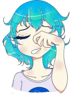 😭 cfd68ce7 悲伤, 哭泣, 女孩, 地球, 动漫, 卡通 telegram sticker
