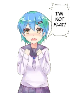 😥 d265ad60 Earth-chan I'M NOT FLAT! 地球酱, 动漫, 地平说, 表情包, 地球 telegram sticker