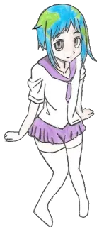 ☺️ d79b5b0f Earth-chan 地球酱, 动漫, 漫画, 可爱, 地球, 行星 telegram sticker