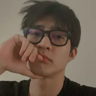 🐨 cafe7d5e 男性, 眼鏡, 人物, ポートレート, 顔, アジア人 telegram sticker