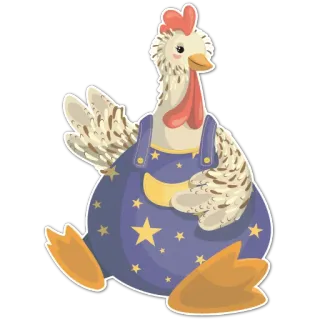 😃 027e8695 ไก่, สัตว์, การ์ตูน, นก, น่ารัก, สติกเกอร์ telegram sticker