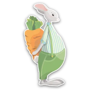 😊 d216b137 กระต่าย, บันนี่, แครอท, สัตว์, น่ารัก, สติกเกอร์ telegram sticker